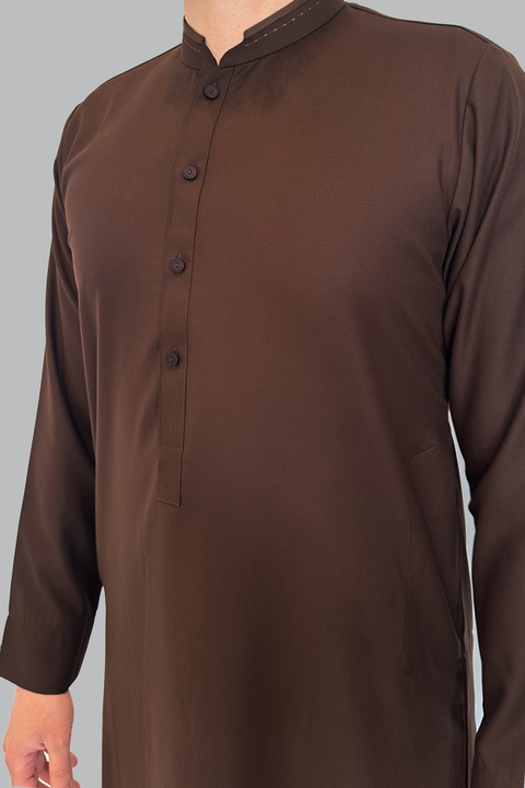 Burooj Man Brown Highlight Premium Jubbah / Thobe