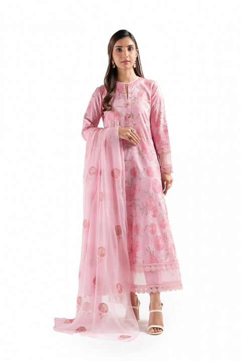 Bareeze Unstitched Lawn Pink Naqsha Gul 3pc