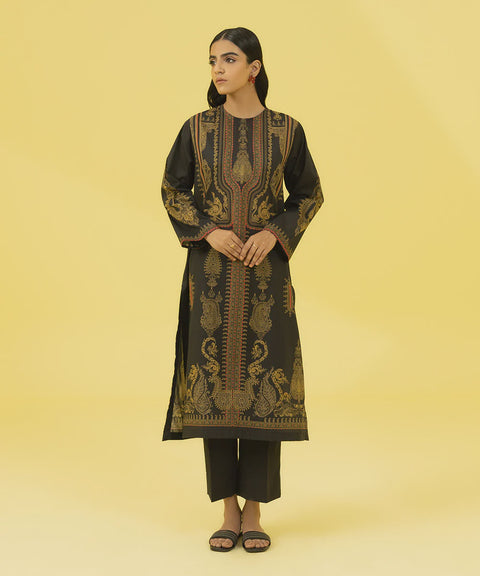 Sapphire 1 Piece Black Printed Kurta