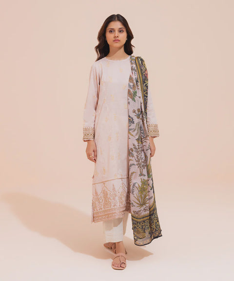 Sapphire 2 Piece Emb Jacquard Straight Kurta with Dupatta