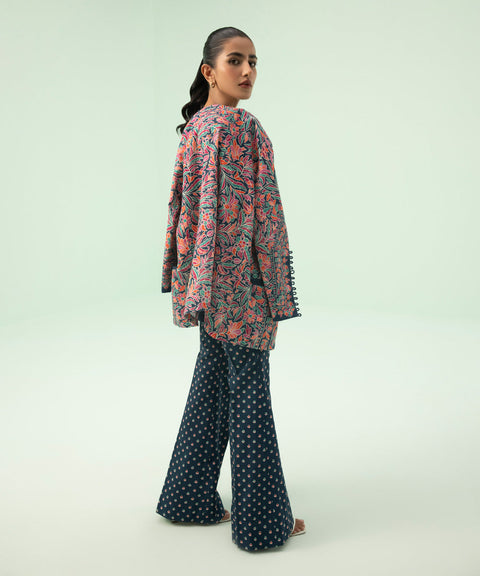 Sapphire 2 Piece Picturesque Navy Printed Light Khaddar Shirt and Trouser