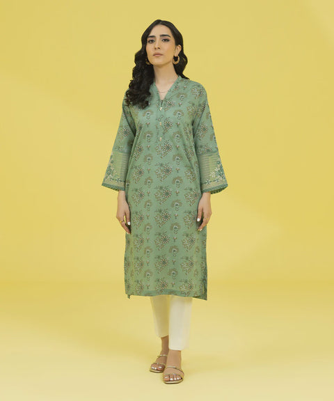 Sapphire 1 Piece Green Straight Printed Kurta