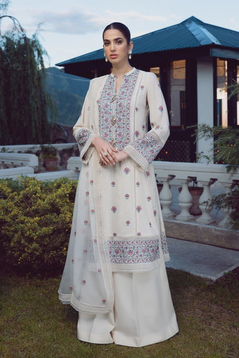 Bareeze Unstitched Winter 23 Lawn Karandi Cream Raat Kali 2